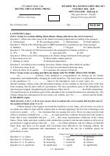 Đề thi Học kì 1 Tiếng Anh 11 năm 2024-2025 trường THPT Lê Hồng Phong (Đắk Lắk)